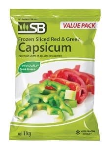 9985 FROZEN CAPSICUM RED GREEN SLICED SB 1KG