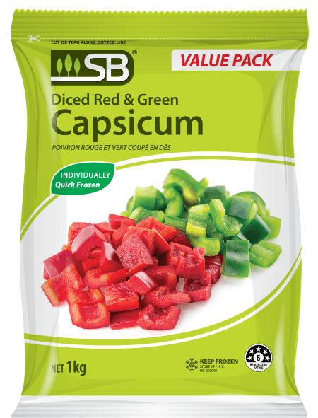 9978 FROZEN CAPSICUM RED/GREEN DICED SB 1KG